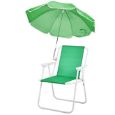 HAOYYE Folding Beach Chair with Umbrella for Adults, Lightweight Portable Camping Chair with Cup Holder and Carry Bag, 265lbs Capacity for Travel, Picnic, Poolside, Patio, Fishing, Concert, Hiking, Outdoor Events and Backyard Relaxation, Green